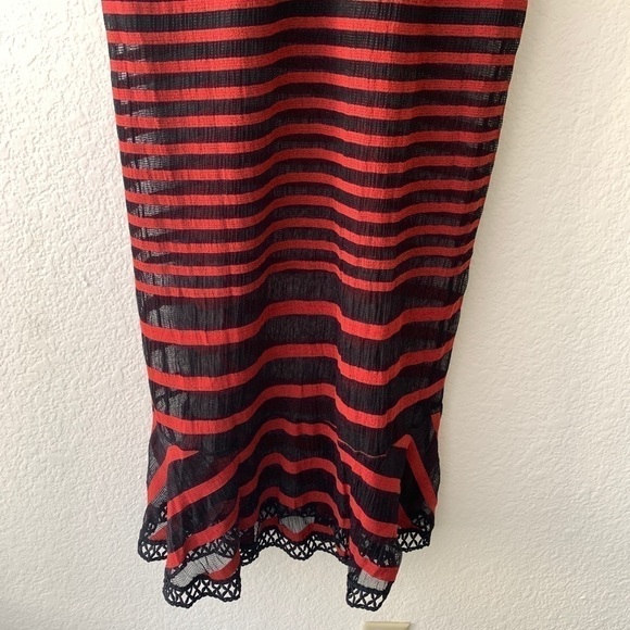 Foxiedox Cassius Mock Neck Striped Maxi Dress M - Picture 14 of 16